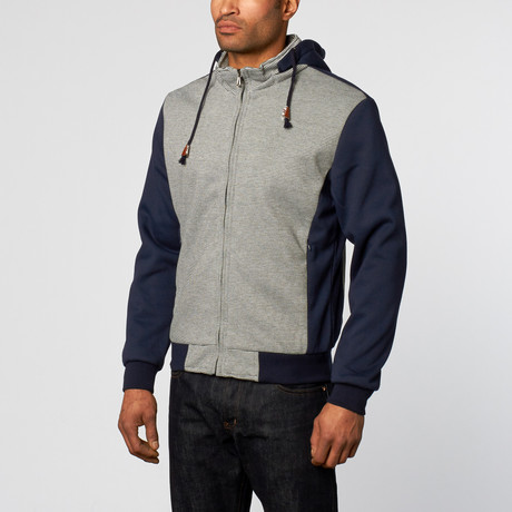 Hooded Jacket // Blue + Grey Stripe (S)