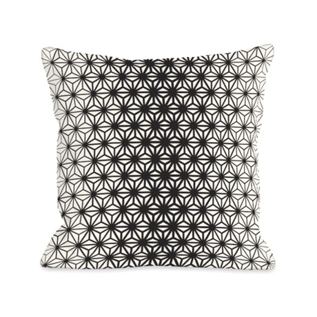 Geo Stars Pillow // Black + Gray (Fleece)