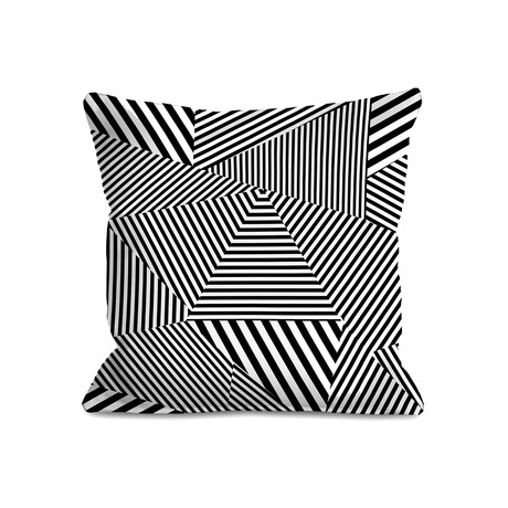 Edit Stripe Pillow // Black + White (16"L x 16"W x 3"H)