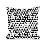 Distressed Triangles Pillow // Black + White (16"L x 16"W x 3"H)