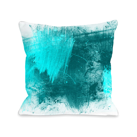 Beautiful Mess Pillow // White + Turquoise (Fleece)
