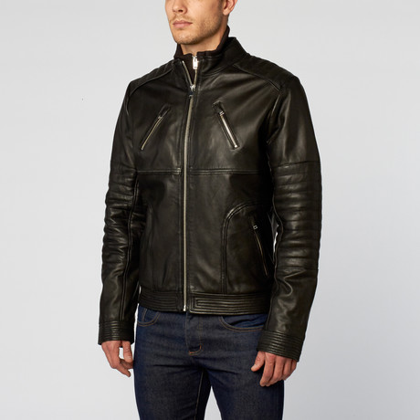 Loaded Chopper Leather Motorcycle Jacket // Black (S)