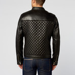 Installer Lamb Leather Quilted Motorcycle Jacket // Black (M)