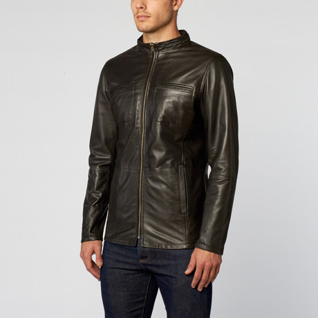 Hudson Reversible Lamb Leather Jacket // Black (S)