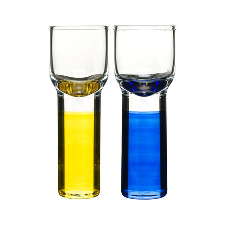 Club Shot Glass //  Set of 4 (Blue + Green)