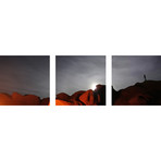 A Blood Moonrise over Goblin Valley (Canvas // Triptych // 18"L x 18"W Panels)