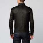 T&A Showroom // Win Lamb Leather + Mesh Strip Jacket // Black (L)