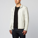 Win Lamb Leather + Mesh Strip Jacket // White (S)