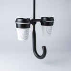 Double Umbrella Cup Holder // Set of 2 (Black)