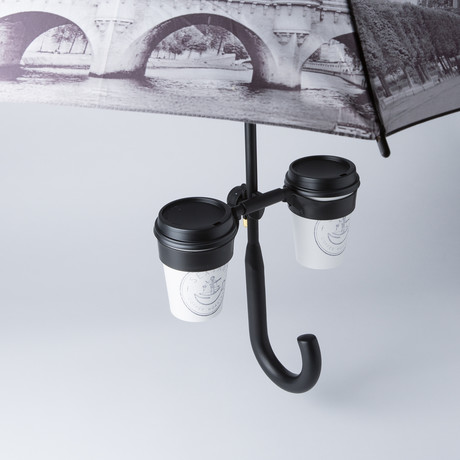 Double Umbrella Cup Holder // Set of 2 (Black)
