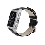 Meridian Contemporary Digital Smart Watch // Steel + Black Leather Strap (Small Fit)