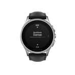 Luna Contemporary Digital Smart Watch // Steel + Black Leather Strap (Regular Fit)