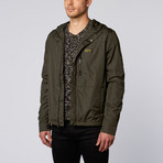 Michael Stars // Tech Nylon Hooded Snap Jacket // Camo (S)