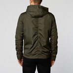 Michael Stars // Tech Nylon Hooded Snap Jacket // Camo (S)