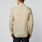 Birds Print Sport Shirt // Beige (M)