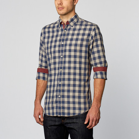 Button-Down Shirt // Navy Plaid (S)