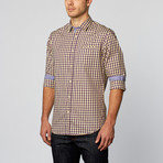 Checkered Sport Shirt // Eggplant + Yellow (M)