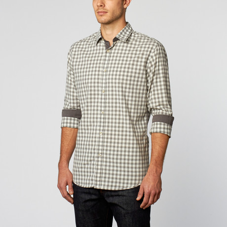 Checkered Sport Shirt // Grey + White (S)