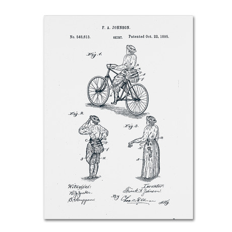 Cycling Skirt Patent 1885 // White (14 x 19)