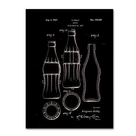 Coca Cola Bottle Patent 1937 // Black (14 x 19)