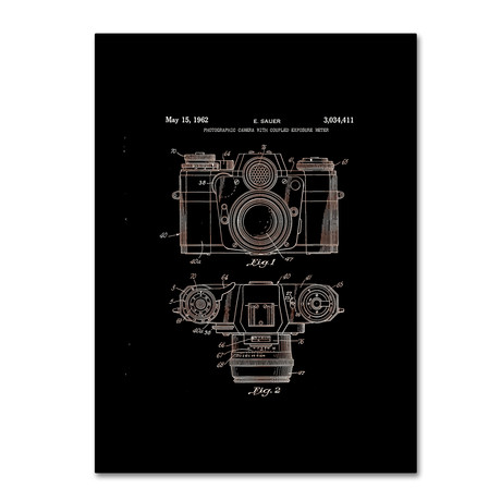 Photographic Camera Patent 1962 // Black (14 x 19)