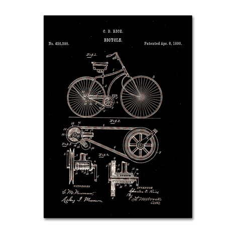 Bicycle Patent 1890 // Black (14 x 19)