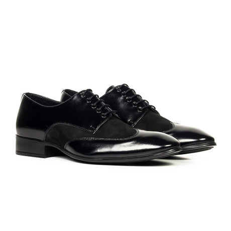 Leather + Suede Oxford // Black (Euro: 40)
