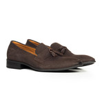 Suede Tassel Loafer // Brown (Euro: 44)