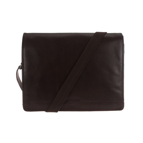 Darwin Leather Messenger Bag // Dark Brown