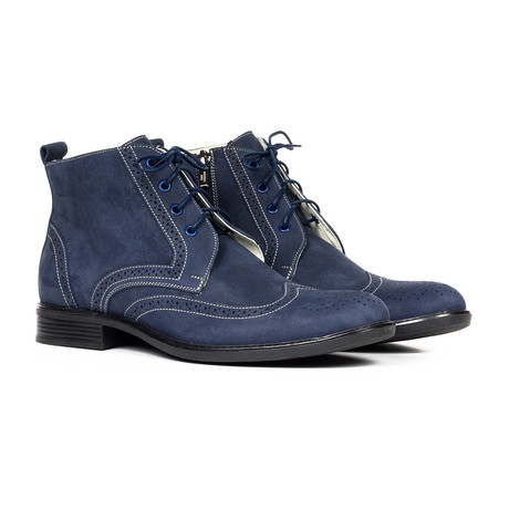 Leather Ankle Boot // Blue (Euro: 40)