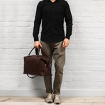 Monty Leather Holdall // Conker Brown