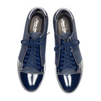 Leather + Suede Lace-Up Sneaker // Blue (Euro: 40)