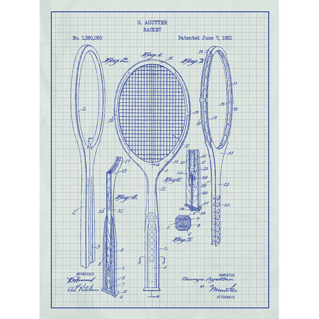 Racket // White Grid (11"L x 17"W)