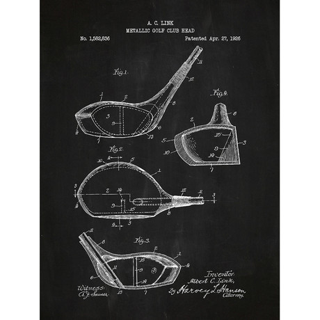 Metallic Golf Club Head // Chalkboard (11"L x 17"W)