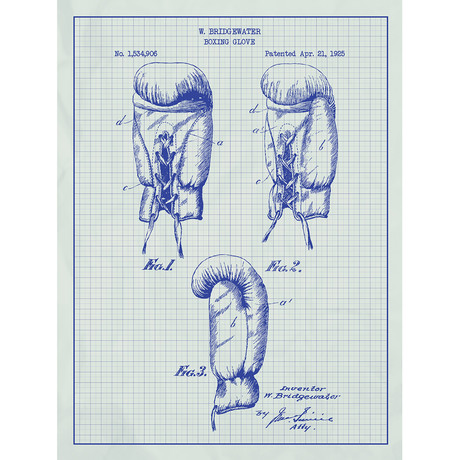 Boxing Glove // White Grid (11"L x 17"W)
