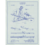 Billiard Cue // White Grid (11"L x 17"W)