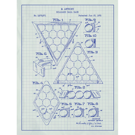 Billiard Ball Rack B // White Grid (11"L x 17"W)