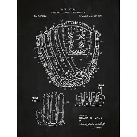 Baseball Glove Construction // Chalkboard (11"L x 17"W)