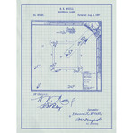 Baseball Game // White Grid (11"L x 17"W)