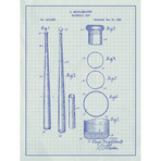 Baseball Bat // White Grid (11"L x 17"W)