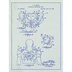 Modern Football Shoulder Pads // White Grid (11"L x 17"W)