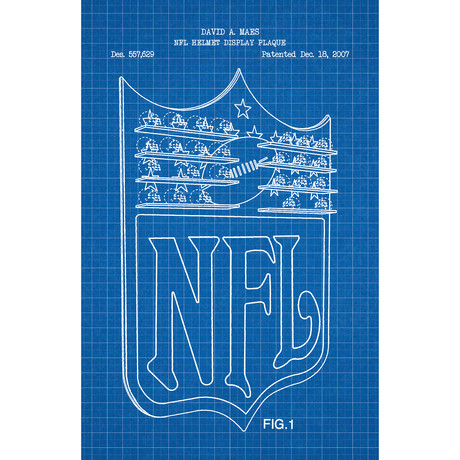 NFL Plaque // Blue Grid (11"L x 17"W)