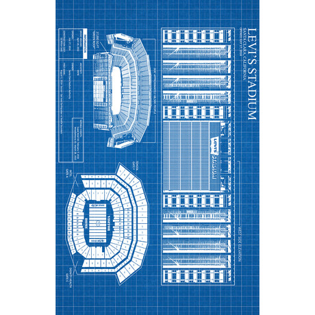 Levi's Stadium // Blue Grid (11"L x 17"W)