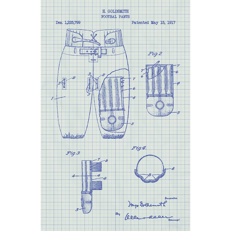 Football Pants // White Grid (11"L x 17"W)