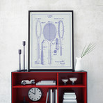 Racket // White Grid (11"L x 17"W)