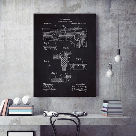 Pool Billiard Table // Chalkboard (11"L x 17"W)