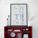 Ping Pong Racket // White Grid (11"L x 17"W)