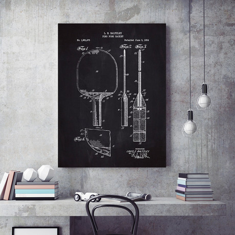 Ping Pong Racket // Chalkboard (11"L x 17"W)