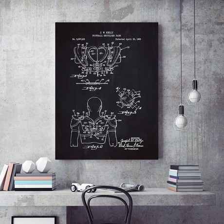 Football Shoulder Pads // Chalkboard (11"L x 17"W)