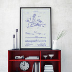 Billiard Cue // White Grid (11"L x 17"W)